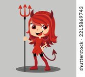 Illustration of a cute devil girl
