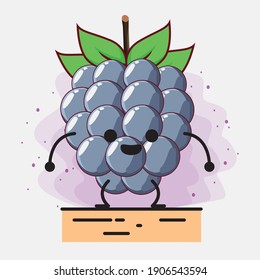 An illustration of Cute Dewberry fruit character