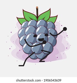 An illustration of Cute Dewberry fruit character