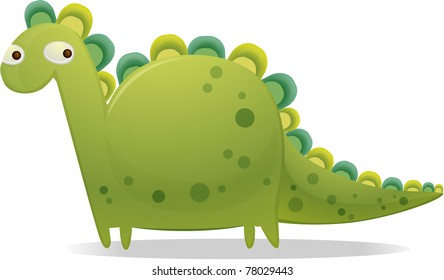 An illustration of a cute dinosaur.