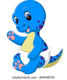illustration of Cute dinosaur cartoon