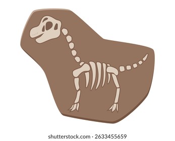 Ilustração de um fóssil de dinossauro bonito de braquiossauro