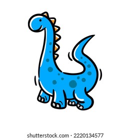illustration cute dinosaur in white background good for sticker, t shirt design, etc.