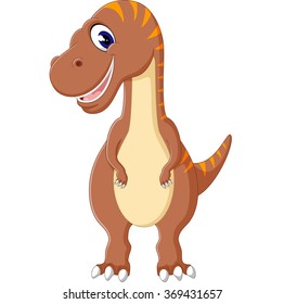 illustration of cute dinosaurs cartoon