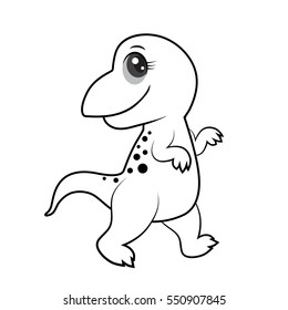 illustration of cute dinosaurs cartoon EPS10 File on white background