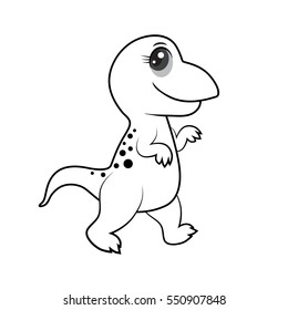 illustration of cute dinosaurs cartoon EPS10 File on white background