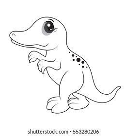 illustration of cute dinosaurs cartoon EPS10 File on white background