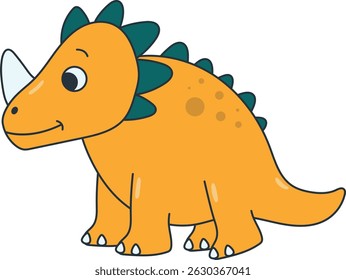Illustration of Cute Dinosaurs. Vector Cartoon Character on White Background