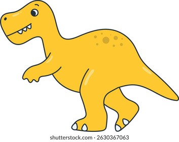 Illustration of Cute Dinosaurs. Vector Cartoon Character on White Background
