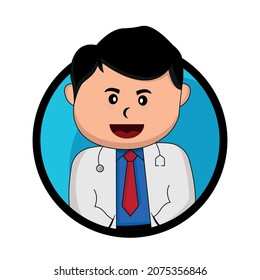 Illustration cute doctor cartoon character. flat style illustrations. Design template vector