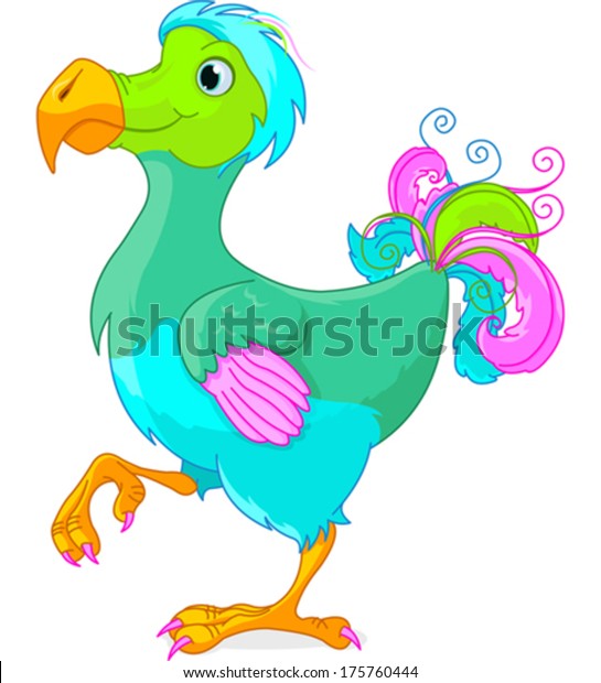 cartoon dodo bird holding a paint brush