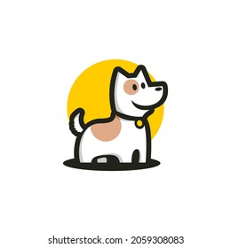 illustration of a cute dog for any business logo related to dog or pet.