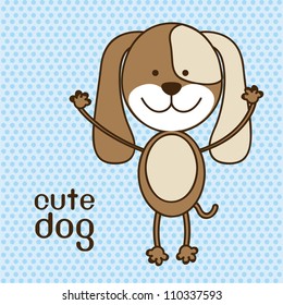 Illustration of a cute dog background, vector illustration