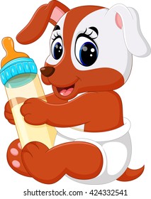 illustration of cute dog cartoon