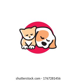 illustration of cute Dog and Cat in cartoon character,
Pet Shop Vector Logo Template. Unique cartoon design for blog, 
hotel, pet shop, veterinary clinic, etc