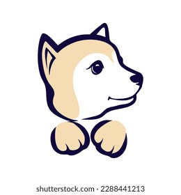 an illustration of a cute dog logo