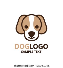白い背景にかわいい犬のロゴのイラスト ビーグル犬のベクター画像 ペットのロゴ 犬の愛好者のロゴには 最小限のアイコンが適しています のベクター画像素材 ロイヤリティフリー Shutterstock