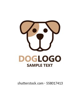 Illustration of cute dog logo on white background. The vector of Bull Terrier dog. It is good minimal iconic for pet logo, dog lover logo.