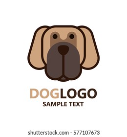 Illustration of the cute dog logo on white background. The vector of Dog. It is good minimal iconic for pet logo, dog lover logo.
