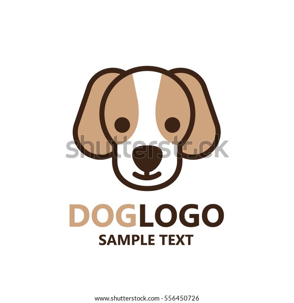 白い背景にかわいい犬のロゴのイラスト ビーグル犬のベクター画像 ペットのロゴ 犬の愛好者のロゴには 最小限のアイコン が適しています のベクター画像素材 ロイヤリティフリー