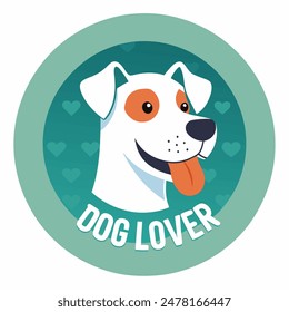 Illustration of a cute dog lover badge perfect for canine enthusiasts and dog fans