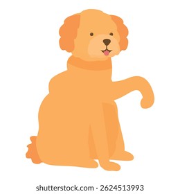 Illustration of a cute dog sitting and raising its paw