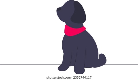 illustration of a cute dog sitting. Vector illustration