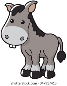 Illustration of cute donkey