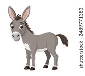 Illustration of Cute Donkey animal on white