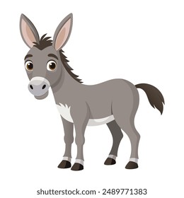 Illustration of Cute Donkey animal on white