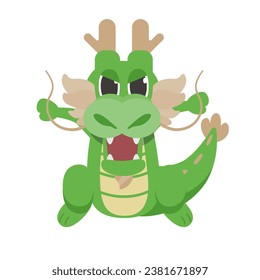 Illustration of a cute dragon character _ intimidation