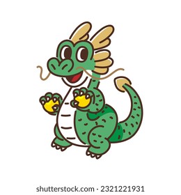 Illustration of cute dragon characters