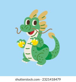 Illustration of cute dragon characters