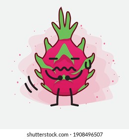 An illustration of Cute Dragon Fruit Mascot Character