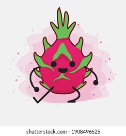 An illustration of Cute Dragon Fruit Mascot Character