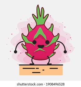 Ilustración del personaje de la mascota de frutas de Dragón