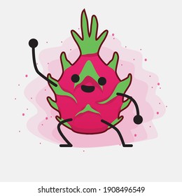 An illustration of Cute Dragon Fruit Mascot Character