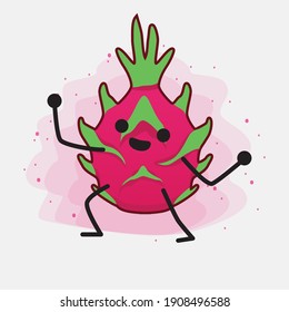 An illustration of Cute Dragon Fruit Mascot Character