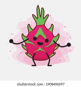 An illustration of Cute Dragon Fruit Mascot Character