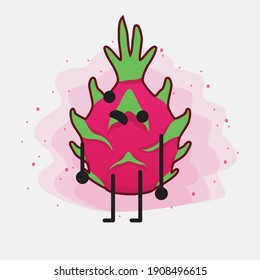 An illustration of Cute Dragon Fruit Mascot Character