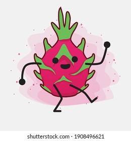 An illustration of Cute Dragon Fruit Mascot Character