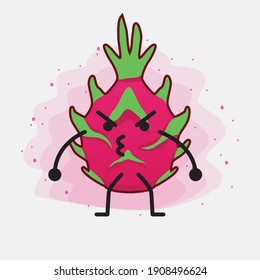 An illustration of Cute Dragon Fruit Mascot Character
