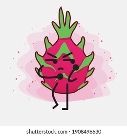 An illustration of Cute Dragon Fruit Mascot Character