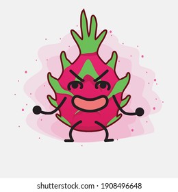 An illustration of Cute Dragon Fruit Mascot Character