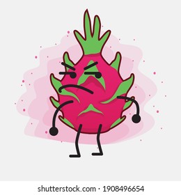 An illustration of Cute Dragon Fruit Mascot Character