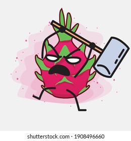 An illustration of Cute Dragon Fruit Mascot Character