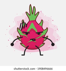 An illustration of Cute Dragon Fruit Mascot Character