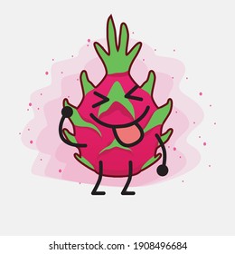 An illustration of Cute Dragon Fruit Mascot Character