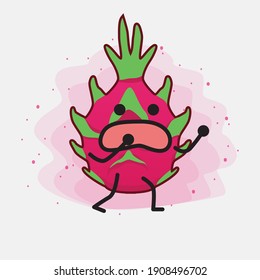 An illustration of Cute Dragon Fruit Mascot Character