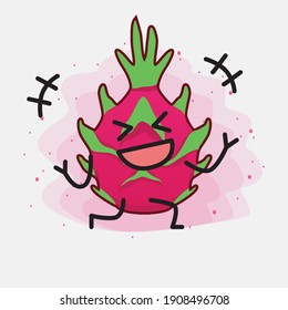 An illustration of Cute Dragon Fruit Mascot Character